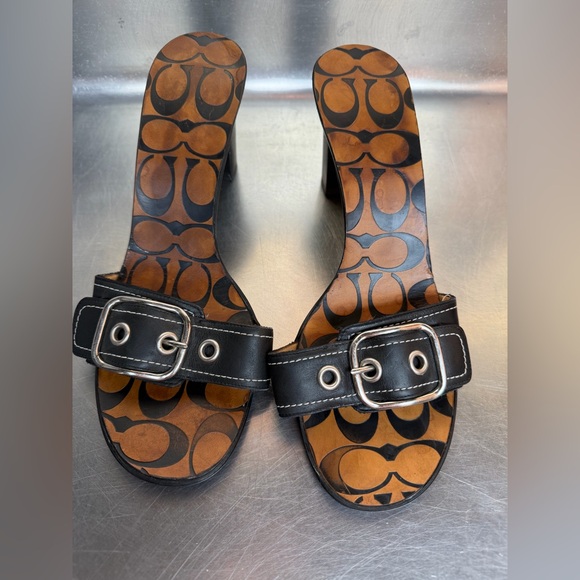 Coach Natalie Dark Brown Heels leather y2k Size 9 - Picture 2 of 8